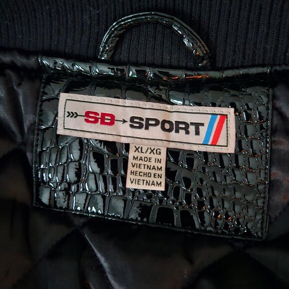 SD Sport NY Yankees Croc Style XL PU Leather Varsity Jacket Black Yellow MLB - Picture 8 of 16